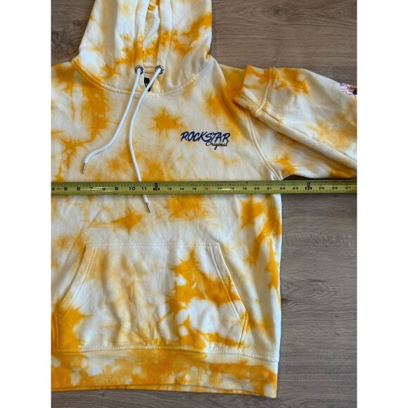 Rockstar Original Hoodie Mens Medium Sweatshirt Graphic Print Tie Dye - Picture 8 of 11